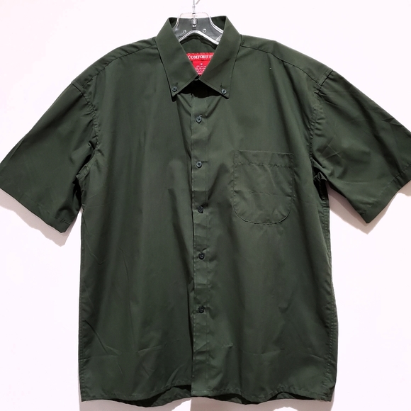 Comfort Fit Green Button Up Dress Top Size M - Picture 2 of 6